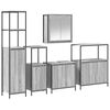 vidaXL Badkamermeubelset 5 st Grijs Sonoma en Zwart 36 x 35 x 165 cm