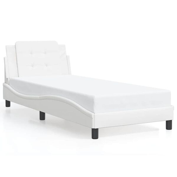 vidaXL Bedframe zonder matras "Zadar" kunstleer wit 100x203 cm
