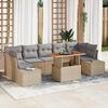 vidaXL Tuin Sofa Set met opslag 8 pcs Beige Poly riet