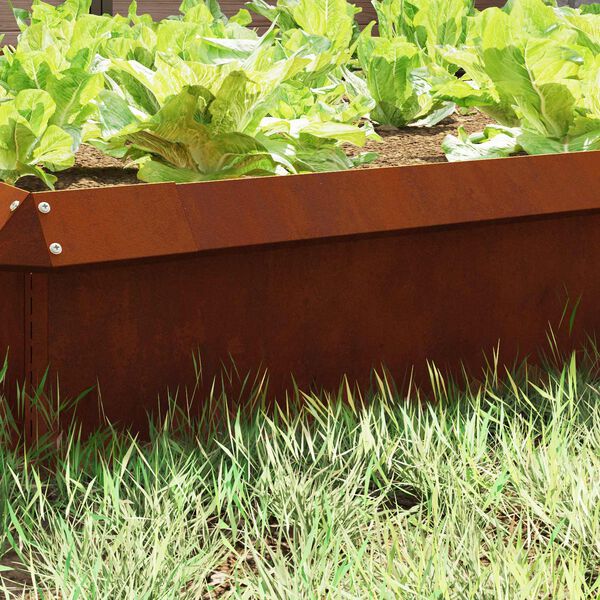 vidaXL Slakkenhekje 4 pcs Roestig 50 x 3,5 x 25 cm Cortenstaal