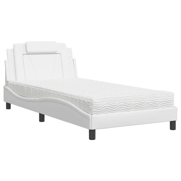 vidaXL Bed "Viana" met matras kunstleer wit 100x200 cm