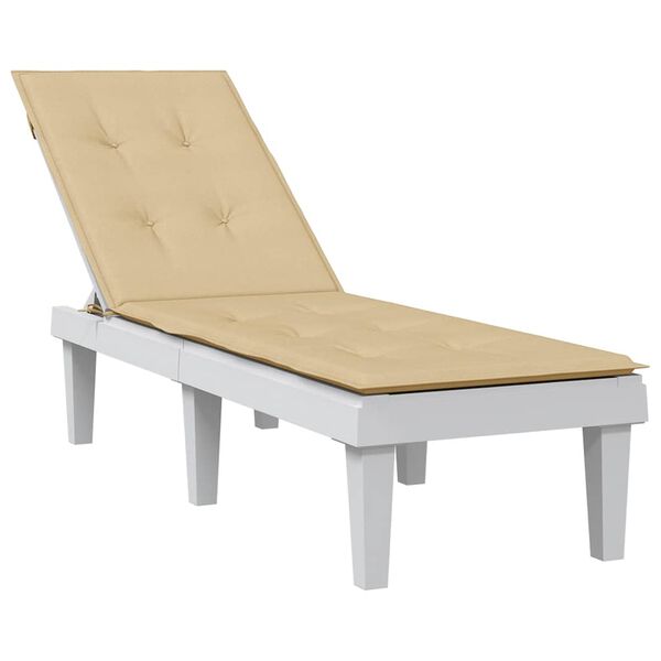 vidaXL Terrasstoelkussen (75+105) x 50 x 4 cm stof gem&ecirc;leerd beige