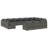 vidaXL 13-delige Loungeset met kussens poly rattan grijs
