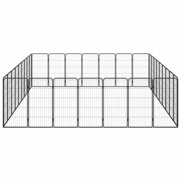vidaXL Hondenkennel 32 panelen 50 x 100 cm gepoedercoat staal zwart