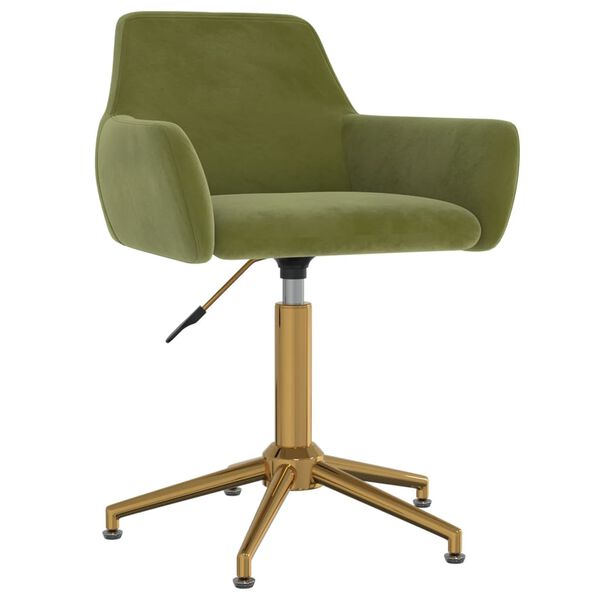 vidaXL Eetkamerstoelen draaibaar 6 st fluweel lichtgroen