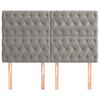 vidaXL Hoofdbord lichtgrijs 160x7x118/128 cm fluweel