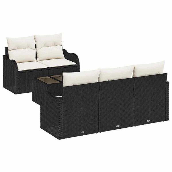 vidaXL Tuin Sofa Set Zwart poly rattan