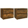vidaXL Nachtkastjes 2 st 50x39x43,5 cm bewerkt hout gerookt eikenkleur