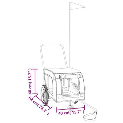 vidaXL Hondenfietstrailer oxford stof en ijzer blauw en zwart