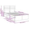 vidaXL Bedframe met hoofdeinde Oudhout 135 x 190 cm Massief grenenhout
