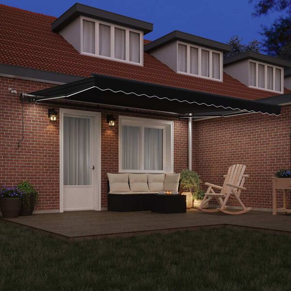 vidaXL Luifeldoek met Zwart 450 &times; 350 cm Polyester