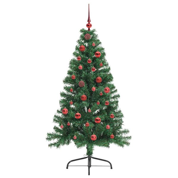 vidaXL Kunstmatig Voorverlicht Kerstboom met 150 LED Groen 150 cm PVC
