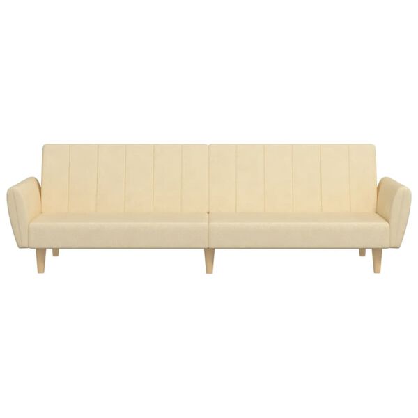 vidaXL Slaapbank 2-zits stof cr&egrave;mekleurig