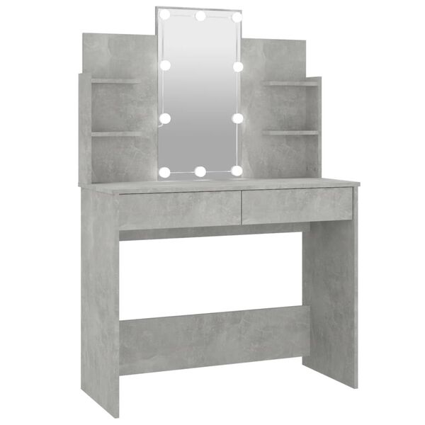 vidaXL Kaptafel met LED-verlichting 96x40x142 cm betongrijs