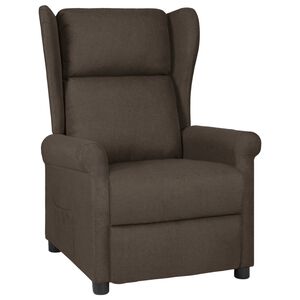 vidaXL Fauteuil verstelbaar stof donkerbruin