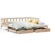 vidaXL Slaapbank met onderschuifbed en lades zonder matras 80x200 cm