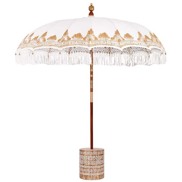 vidaXL Balinese parasol met basis Cr&egrave;me 215 x 215 x 260 cm