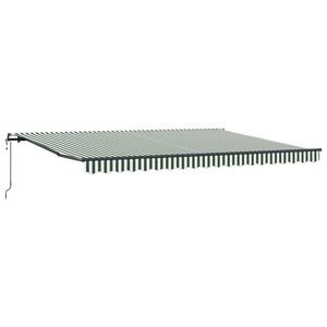 vidaXL Uitschuifbare luifel Groen en Wit 450 &times; 350 cm