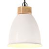 vidaXL Hanglamp industrieel E27 23 cm ijzer en massief hout wit