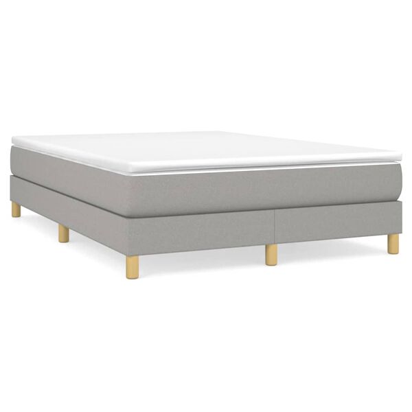 vidaXL Boxspring bed stof lichtgrijs 140x190 cm