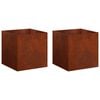 vidaXL Plantenbak 2 st Roestkleurig 35 x 35 x 35 cm weervast staal