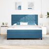vidaXL LED Box Spring Bed met matras Donkerblauw 180 x 200 cm Stof