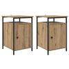 vidaXL Nachtkastje 2 pcs Artisan Eiken 40 x 42 x 60cm Bewerkt hout