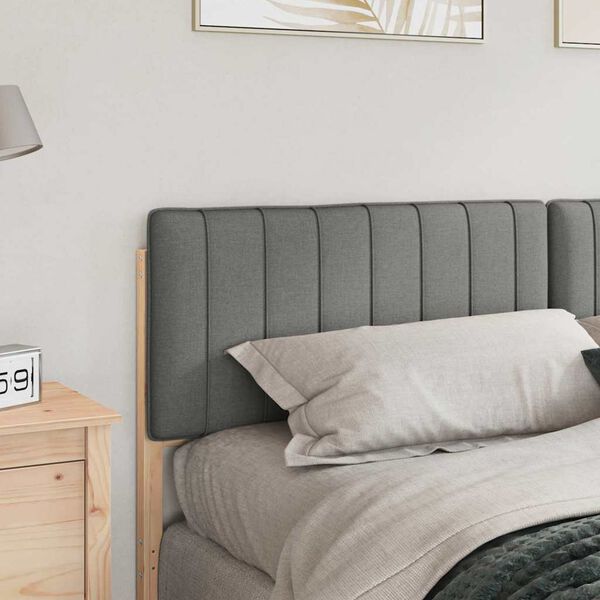 vidaXL Gestoffeerd hoofdbord Bruin en Licht Grijs 200 cm