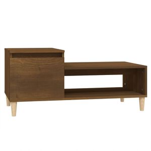 vidaXL Salontafel 100x50x45 cm bewerkt hout bruineiken
