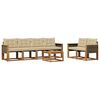 vidaXL Buiten bankenset met kussen 7 pcs Natuurlijk en Beige