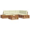vidaXL Buiten bankenset met kussen 5 Stuk Natuurlijk en Cr&egrave;me