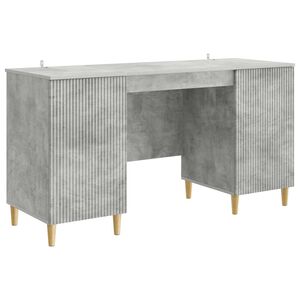 vidaXL Bureau met plank Betongrijs 142,5 x 50 x 75 cm Bewerkt hout