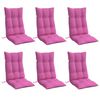 vidaXL Stoelkussens 6 st hoge rug oxford stof roze