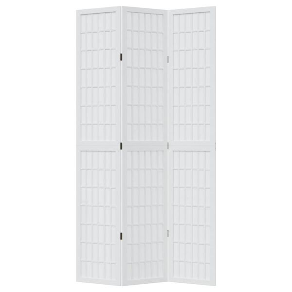 vidaXL Kamerscherm met 3 panelen massief paulowniahout wit