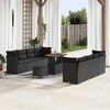 vidaXL Tuin Sofa Set met kussen 11 pcs Zwart poly rattan