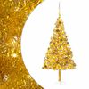 vidaXL Kunstkerstboom met verlichting en kerstballen 210 cm PET goud