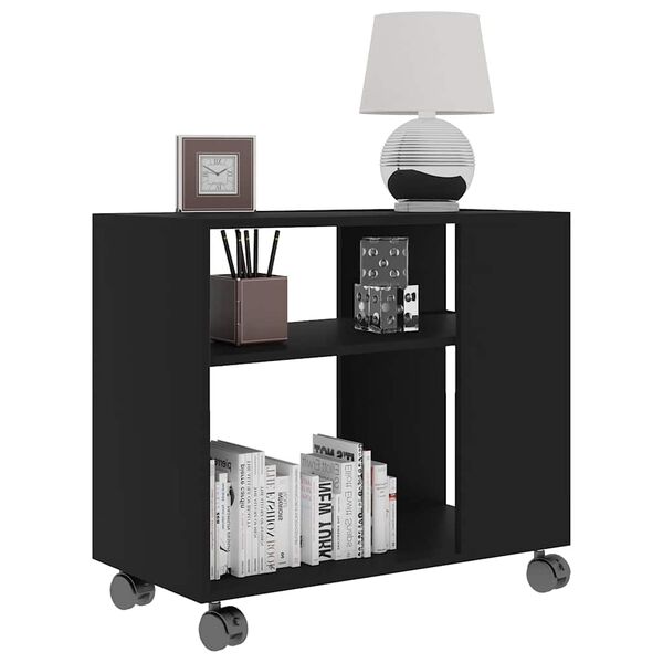 vidaXL Bijzettafel 70x35x55 cm bewerkt hout zwart