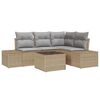 vidaXL Tuin Sofa Set 5 pcs Beige poly rattan