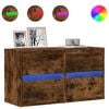 vidaXL Tv-wandmeubels met LED 2 st 41x31x45 cm gerookt eikenkleurig