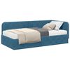 vidaXL Hoekbedframe met matras Blauw 90 x 190 cm Fluweel