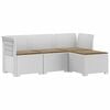 vidaXL 4-Persoons Tuinbank met Kussens Rieten Look PP Wit