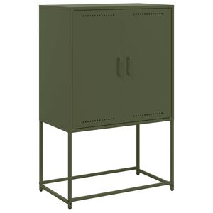 vidaXL Hoge kast 68,5x38,5x107 cm staal olijfgroen