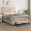 vidaXL Boxspring met matras kunstleer cappuccinokleurig 140x190 cm