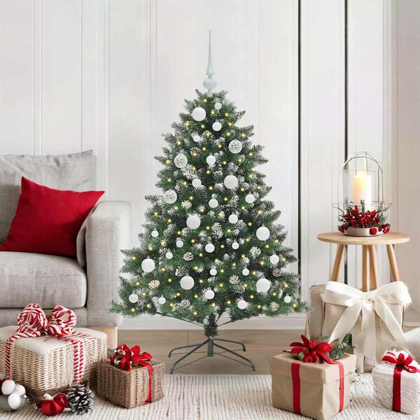 vidaXL Kunstkerstboom met 150 LED Groen 120 cm PVC en Plastic en Staal
