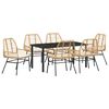 vidaXL Tuin eettafelset 7 st Bruin poly rattan