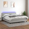 vidaXL Boxspring met matras en LED stof lichtgrijs 160x200 cm