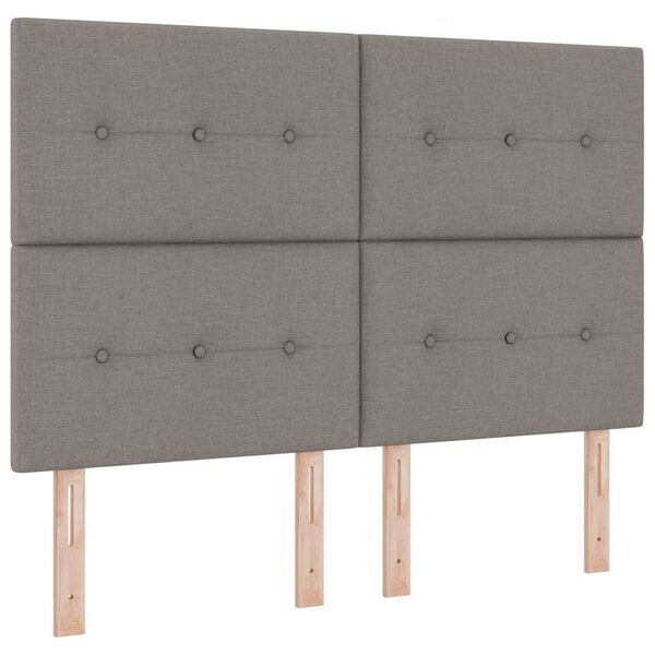 vidaXL Boxspring bed met matras met LED Taupe 140 x 190 cm Stof
