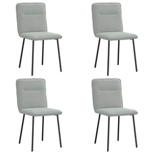 vidaXL Eetkamerstoelen 4 st fluweel lichtgrijs