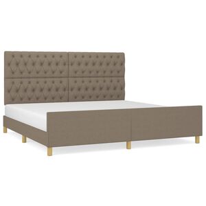 vidaXL Bedframe met hoofdeinde stof taupe 200x200 cm