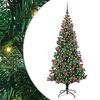 vidaXL Kunstmatig Voorverlicht Kerstboom Groen 180 cm PVC en Metaal